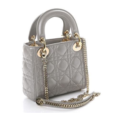 mini lady dior gray|lady dior mini tote.